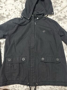 Black Adidas Originals Hooded Utility Jacket